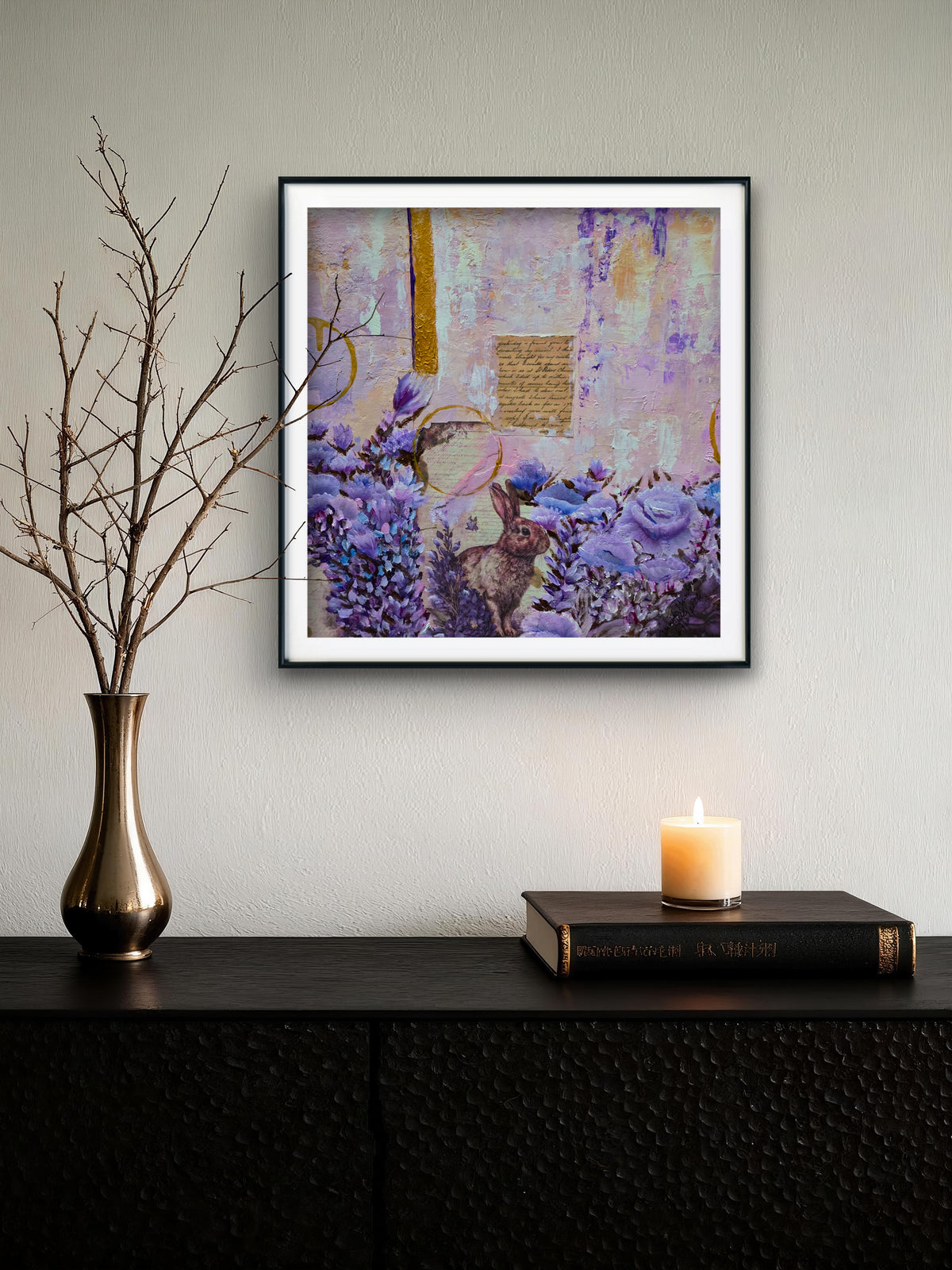 The Secret Letter in the Garden – Contemporary Mixed Media Painting by Jasmina Mendoza