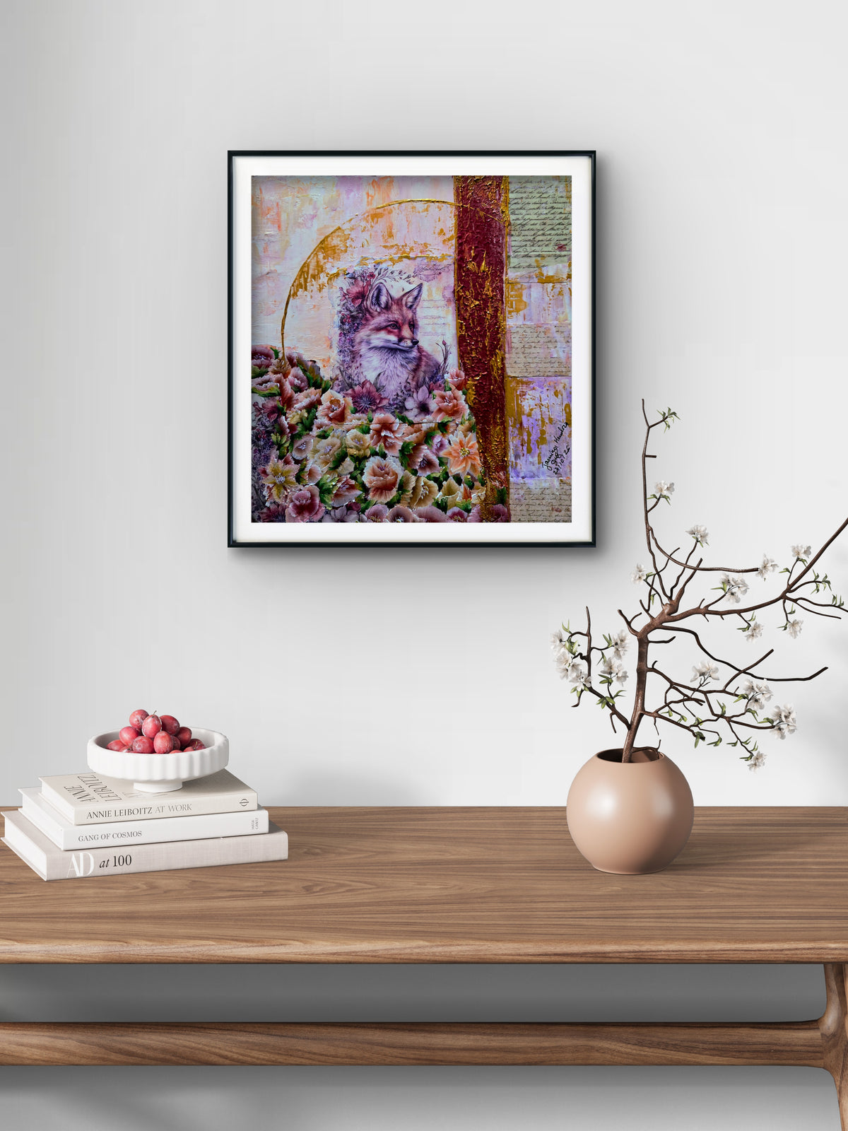 The Fox’s Memories – Contemporary Mixed Media Painting by Jasmina Mendoza