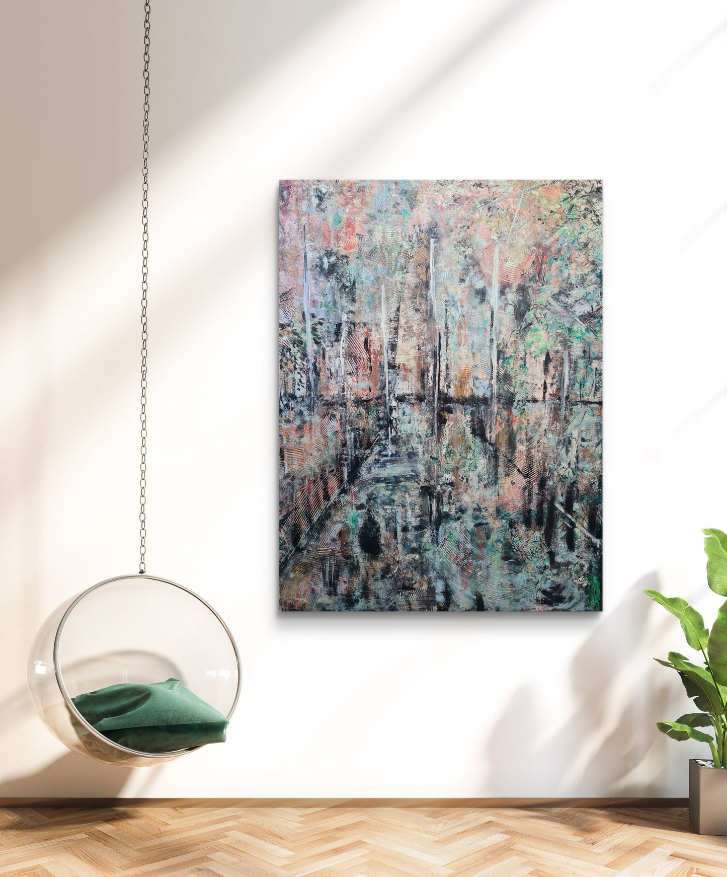 Fall Breeze Original Abstract Landscape Painting - 5