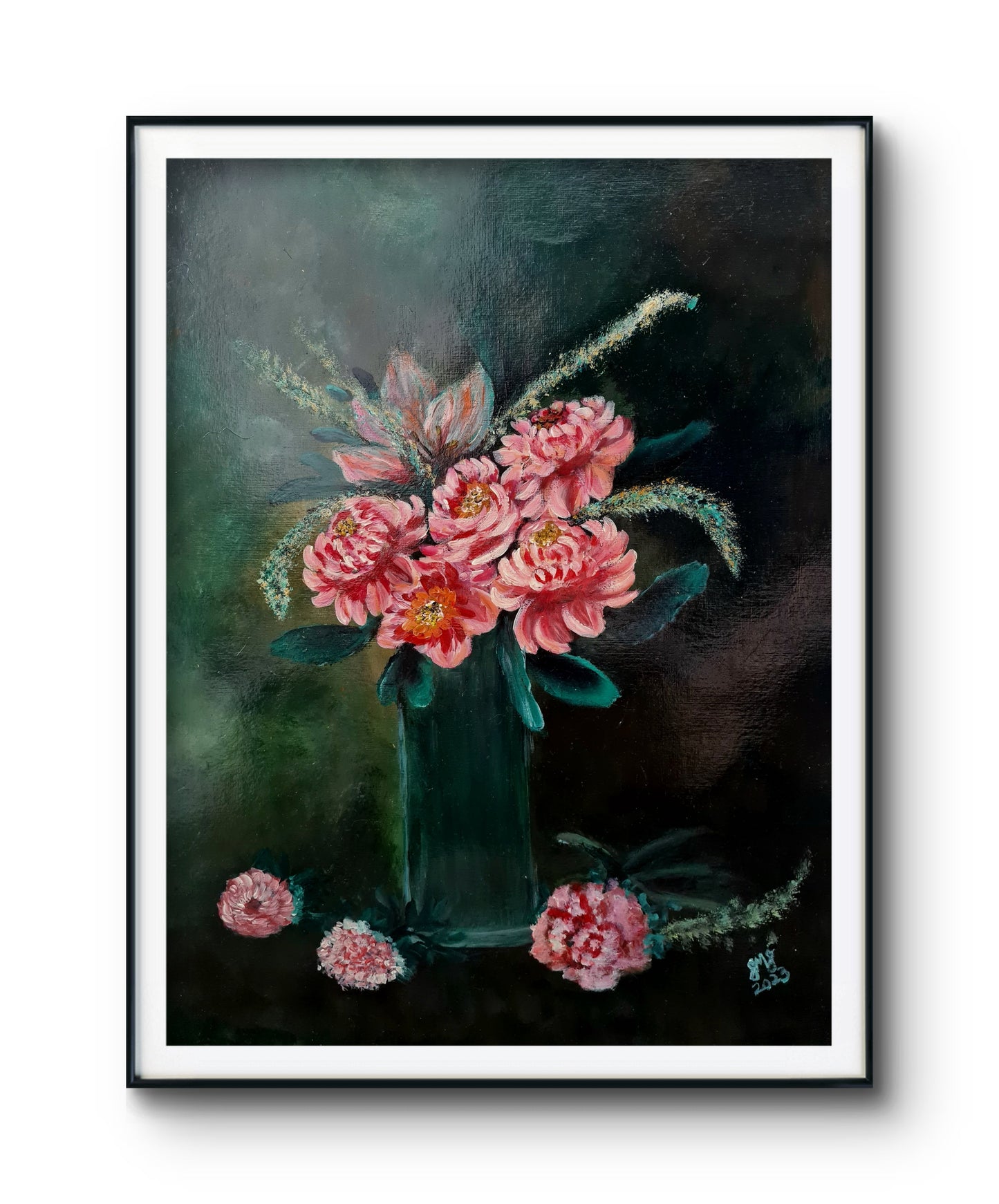Peonies – Original Acrylic Painting by Jasmina Mendoza - 5