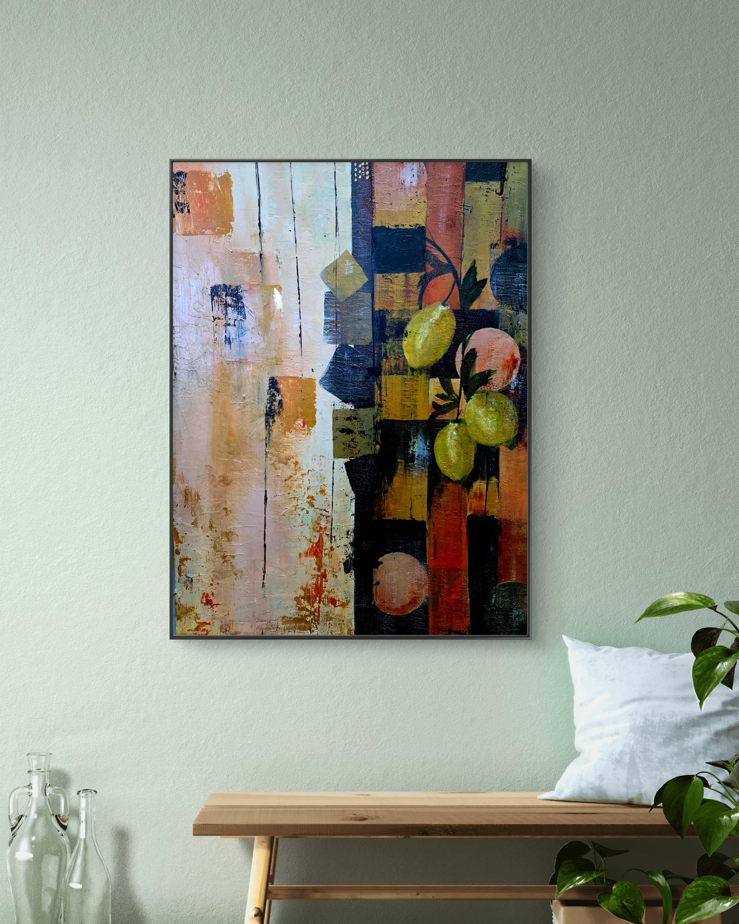 Citrus Harmony - Original Abstract Lemon Painting