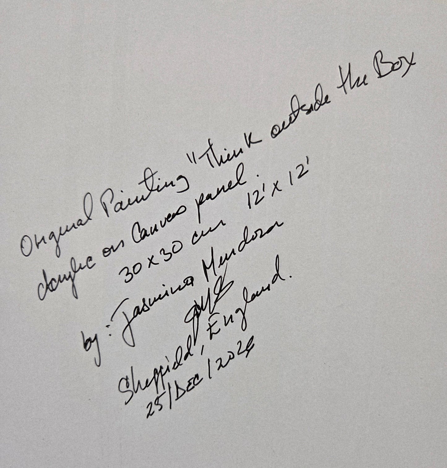 Think Outside the Box original painting by Jasmina Mendoza | Art is my Universe