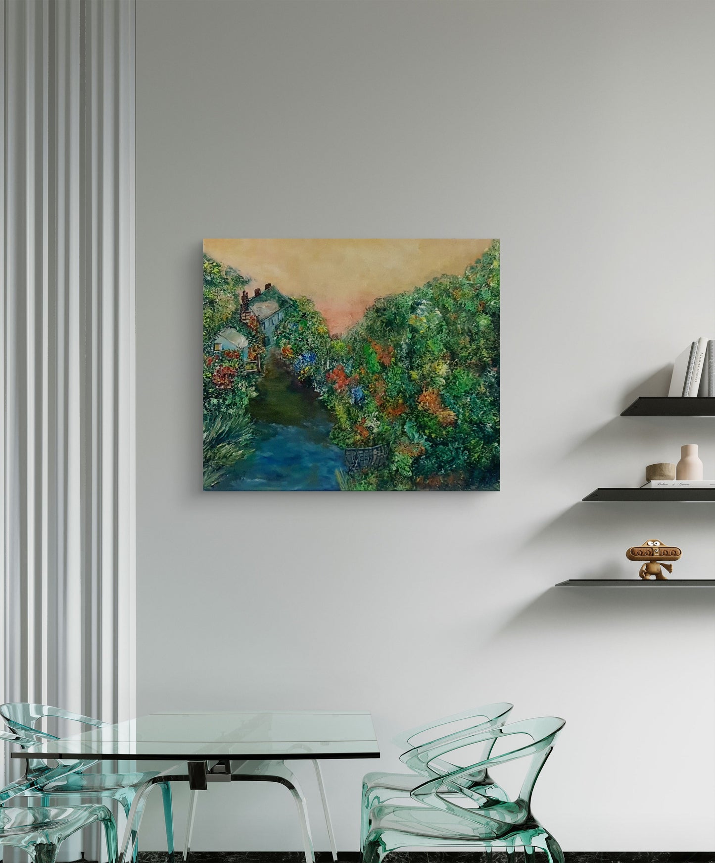 Cottage in the Greens Original Impressionist Painting - 9