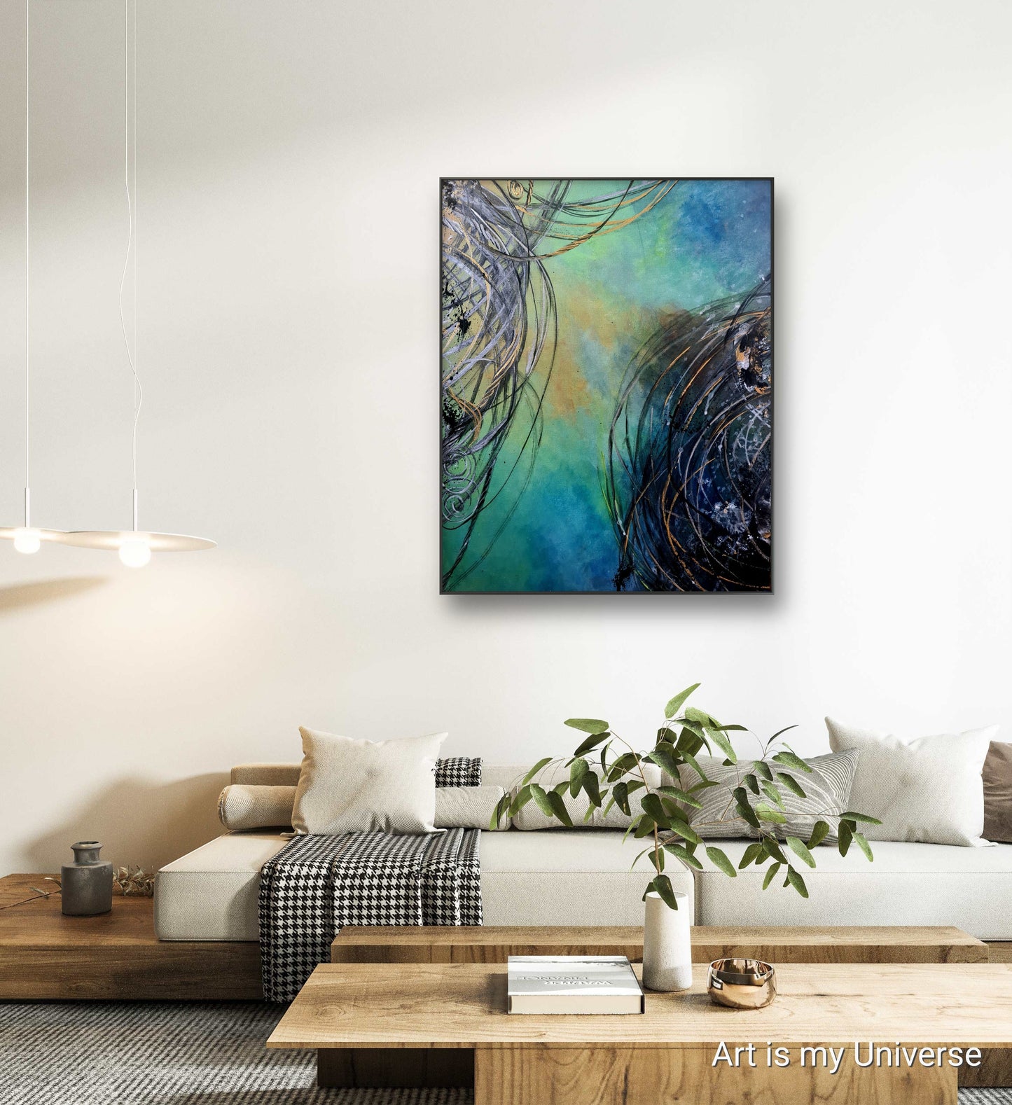 Disconnected worlds Original Abstract Painting - 7