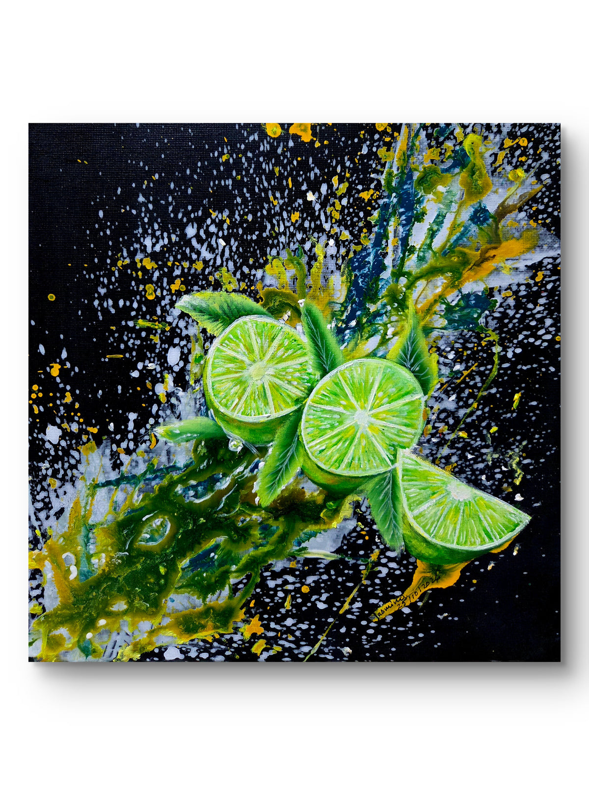 Lime Motion – Contemporary Mixed Media Painting by Jasmina Mendoza