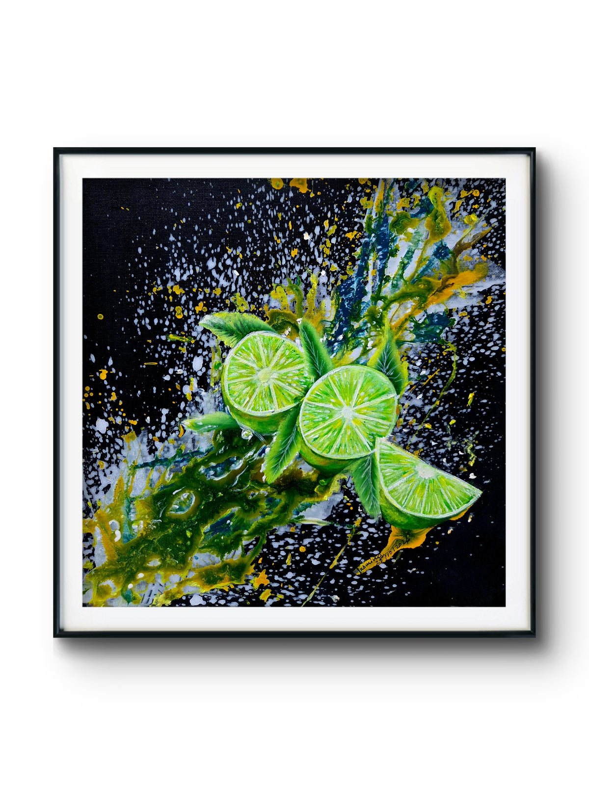 Lime Motion – Contemporary Mixed Media Painting by Jasmina Mendoza