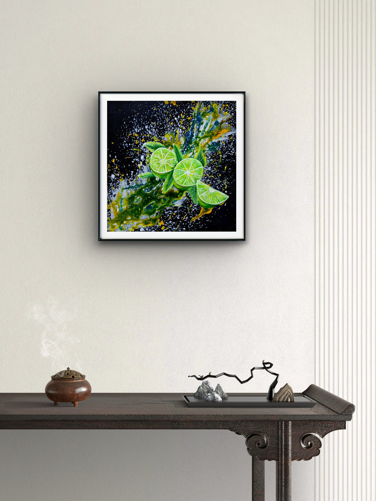 Lime Motion – Contemporary Mixed Media Painting by Jasmina Mendoza