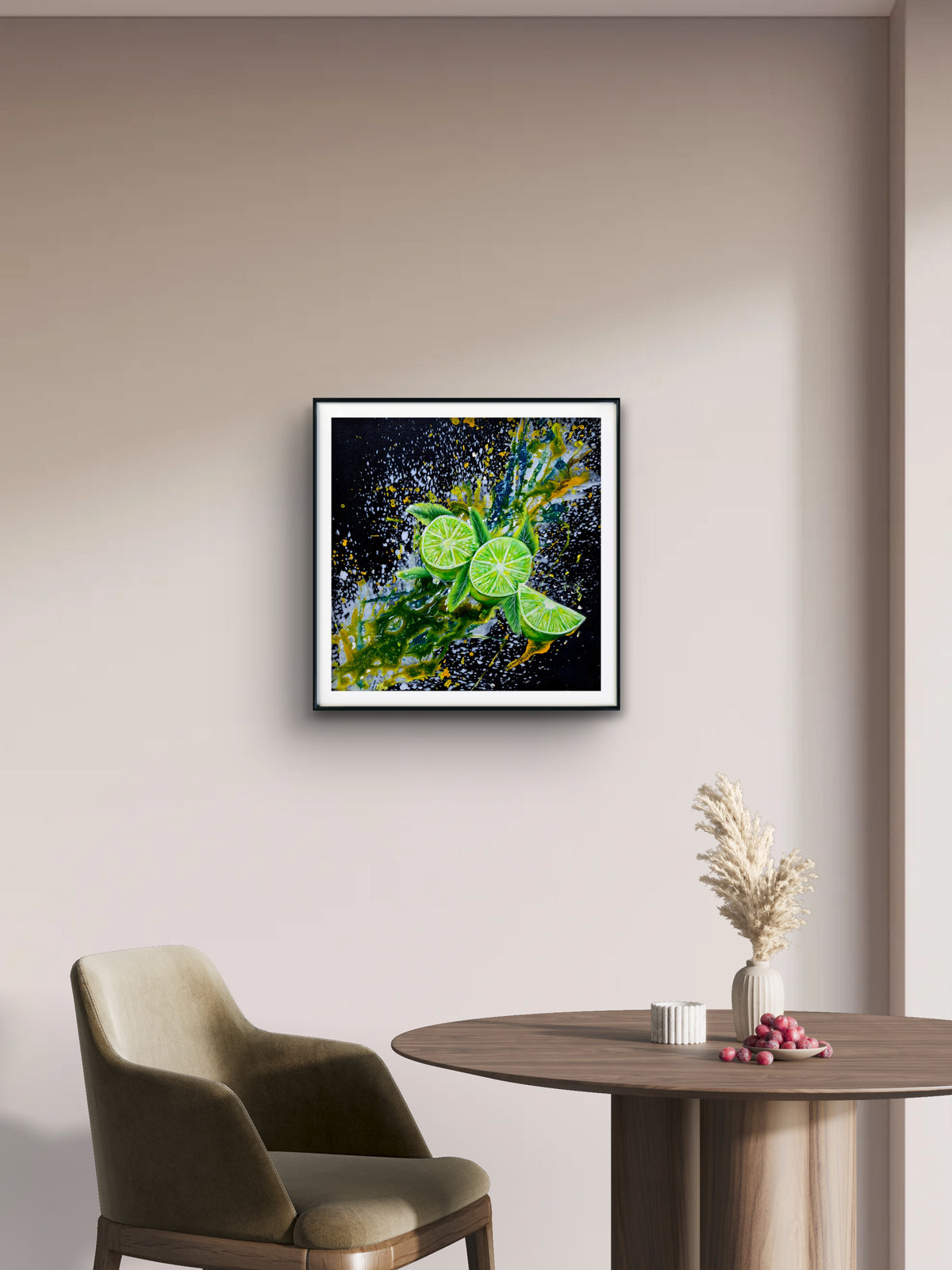 Lime Motion – Contemporary Mixed Media Painting by Jasmina Mendoza