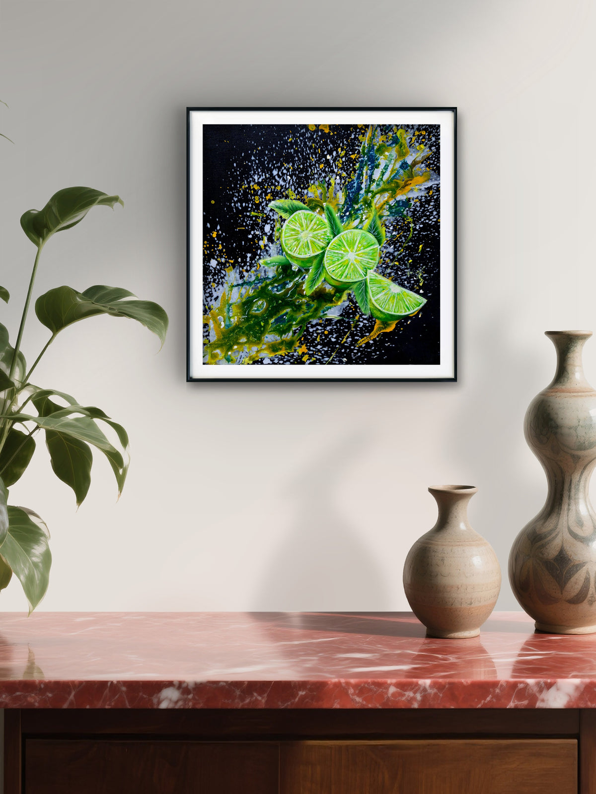 Lime Motion – Contemporary Mixed Media Painting by Jasmina Mendoza