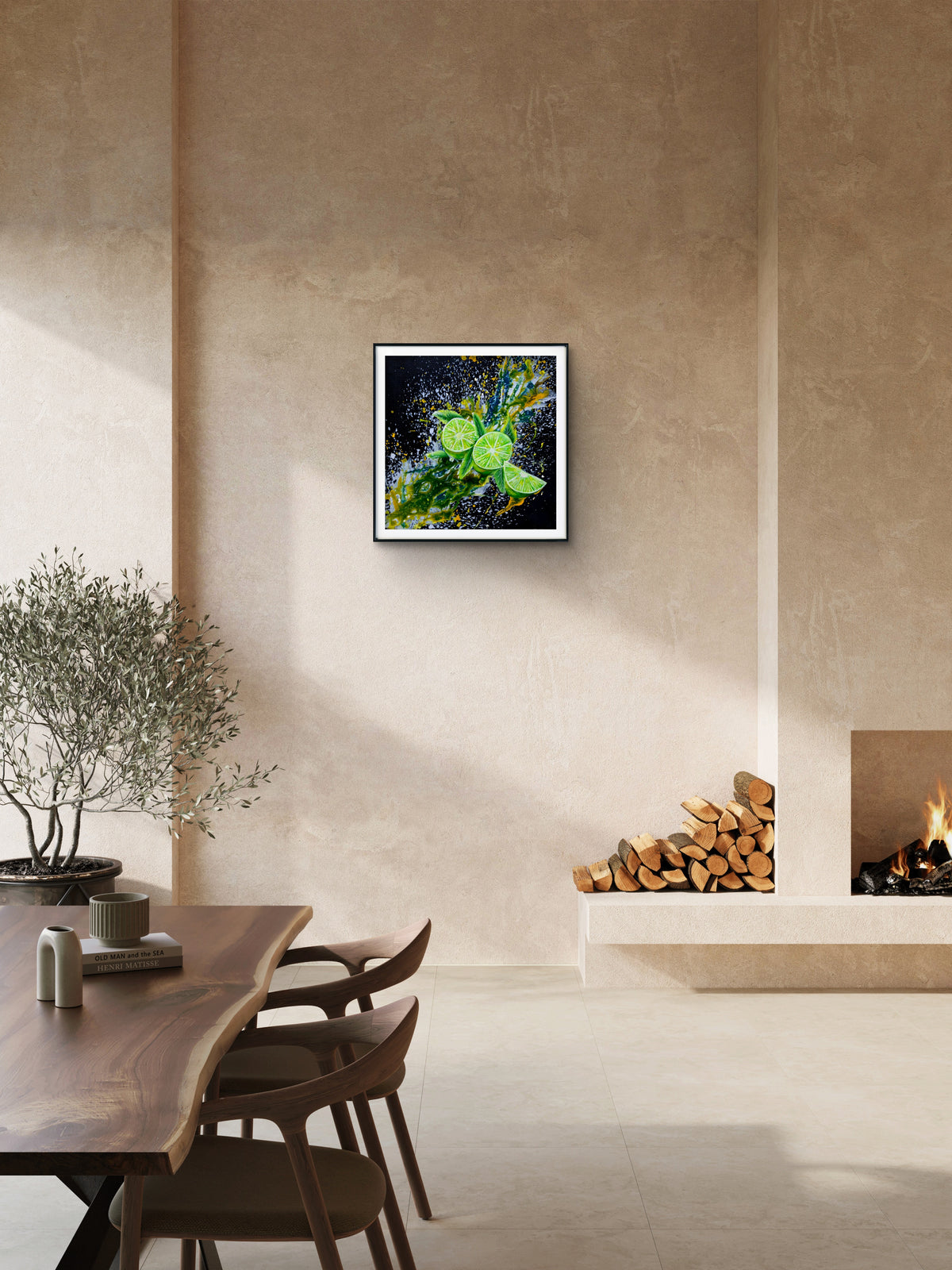 Lime Motion – Contemporary Mixed Media Painting by Jasmina Mendoza