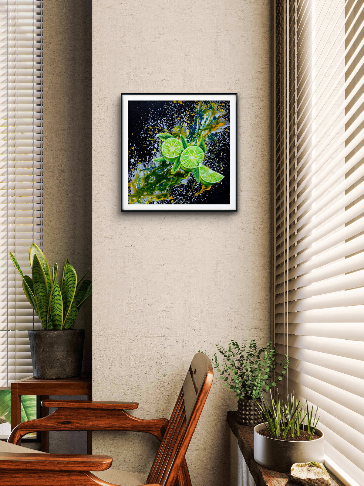 Lime Motion – Contemporary Mixed Media Painting by Jasmina Mendoza