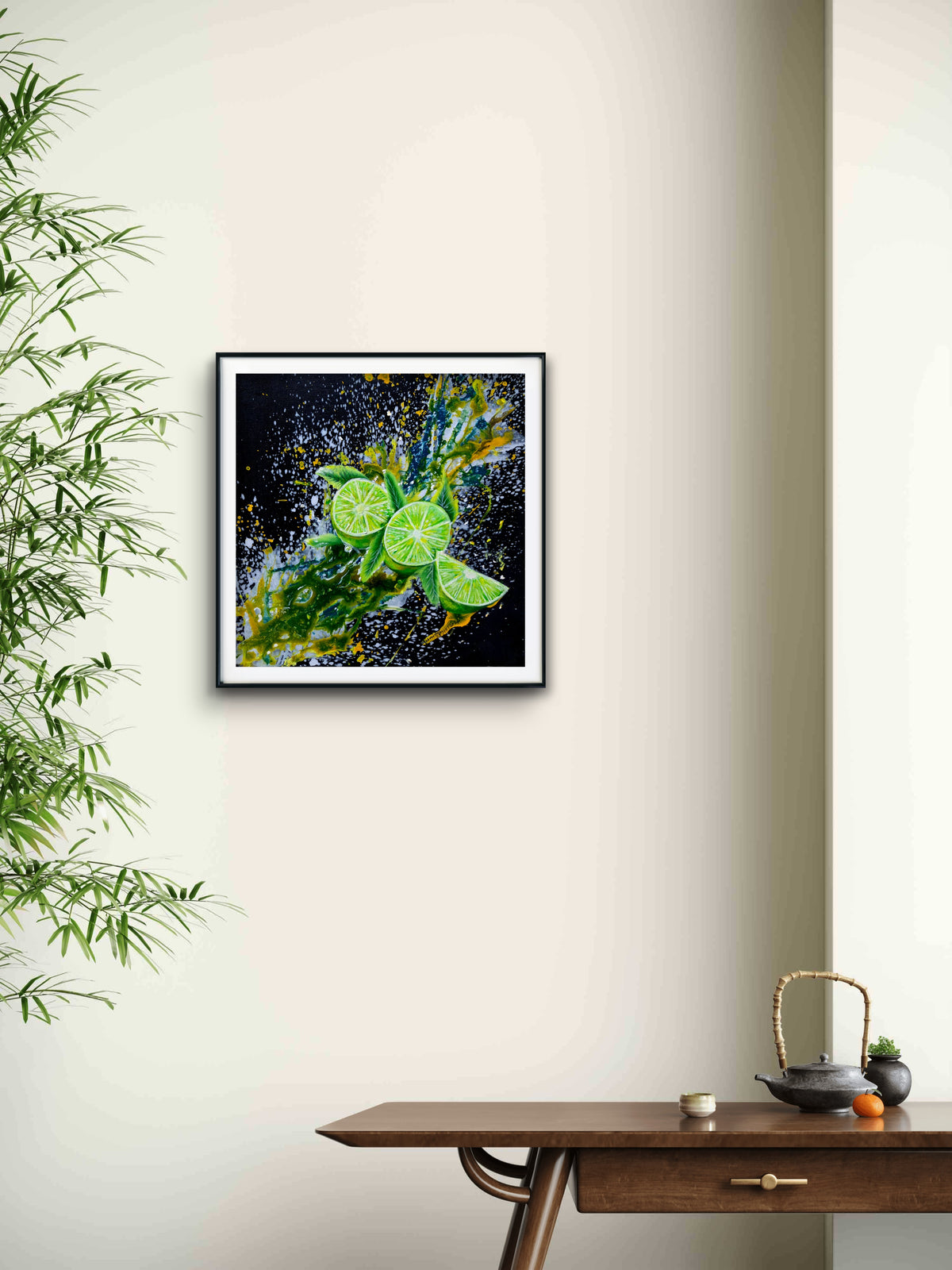 Lime Motion – Contemporary Mixed Media Painting by Jasmina Mendoza