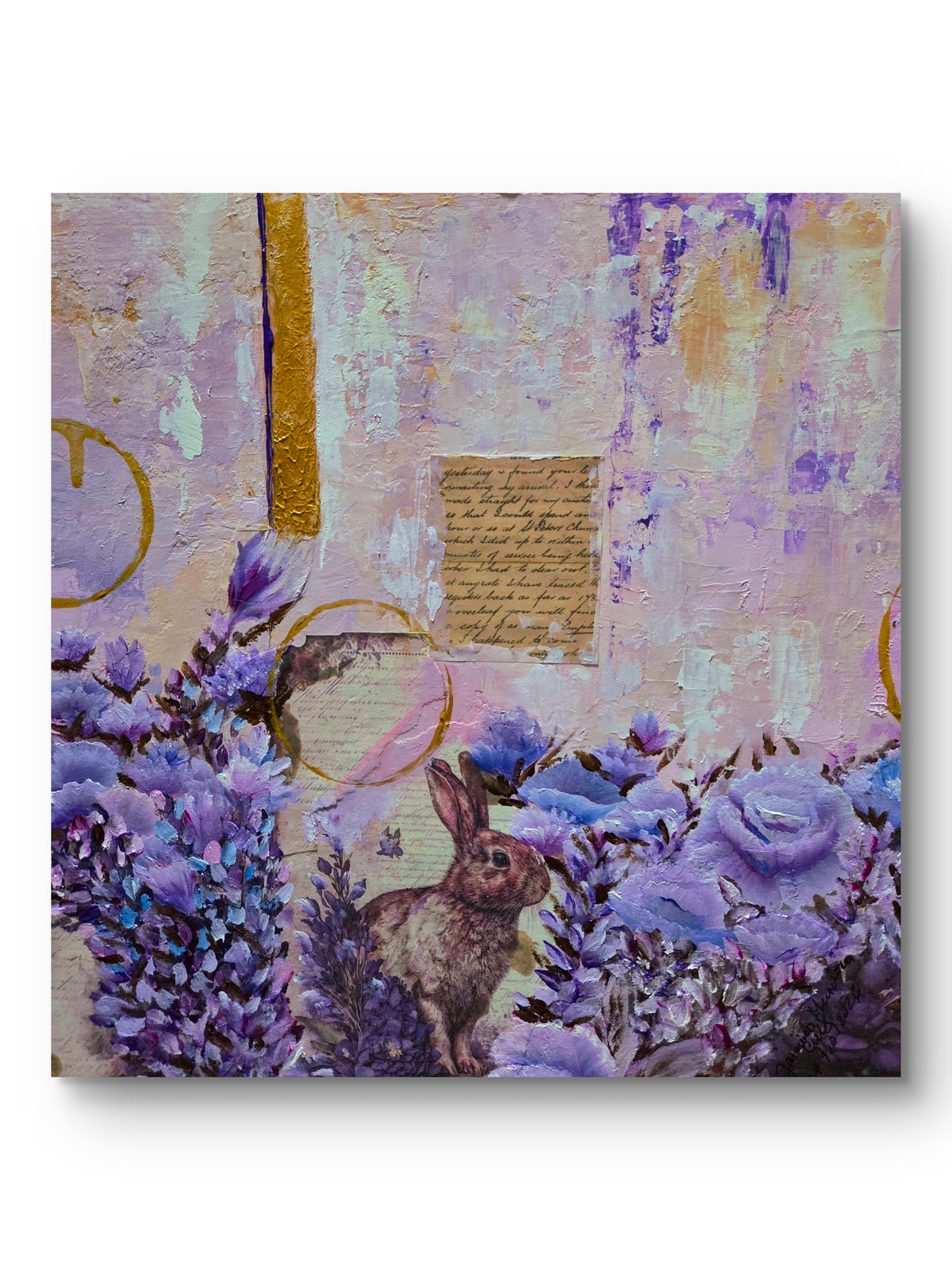 The Secret Letter in the Garden – Contemporary Mixed Media Painting by Jasmina Mendoza