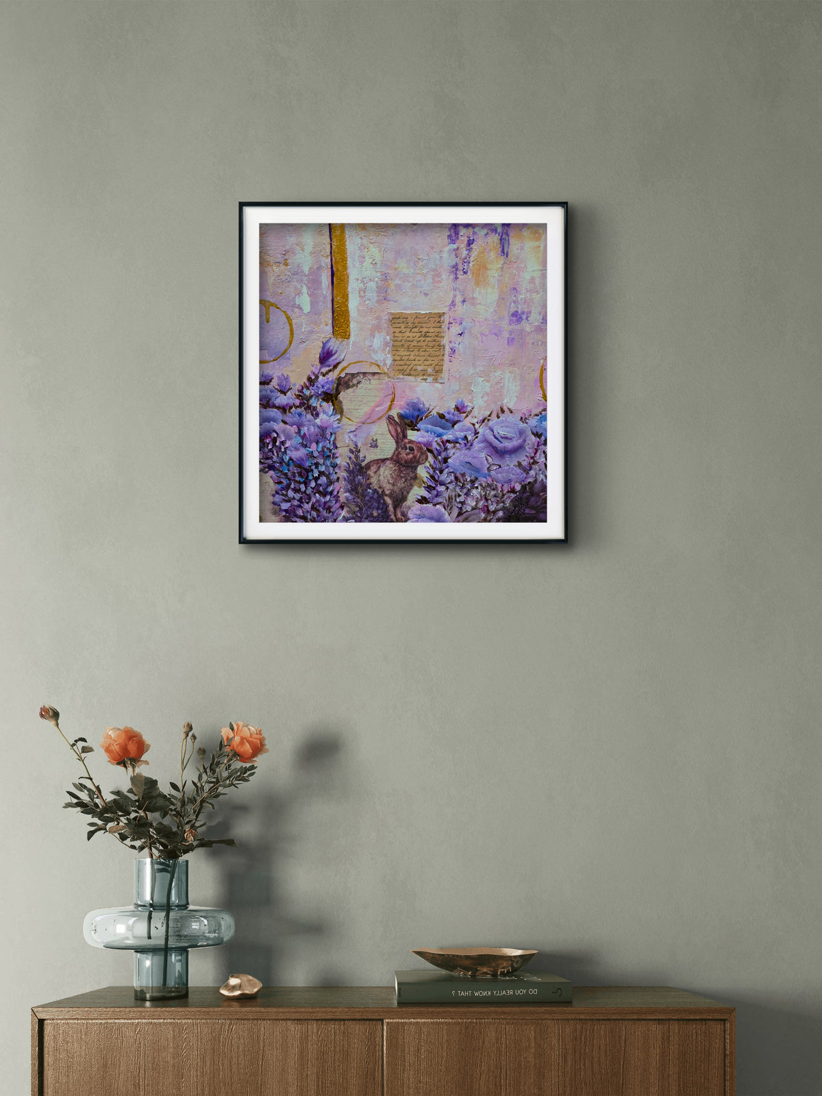 The Secret Letter in the Garden – Contemporary Mixed Media Painting by Jasmina Mendoza