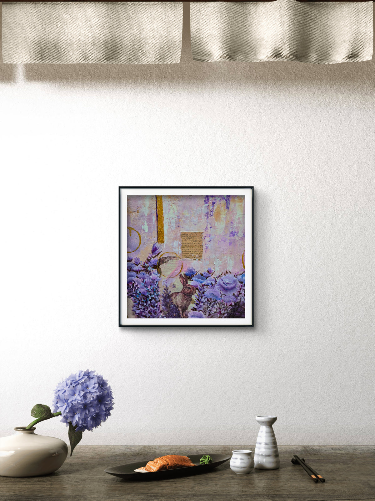 The Secret Letter in the Garden – Contemporary Mixed Media Painting by Jasmina Mendoza