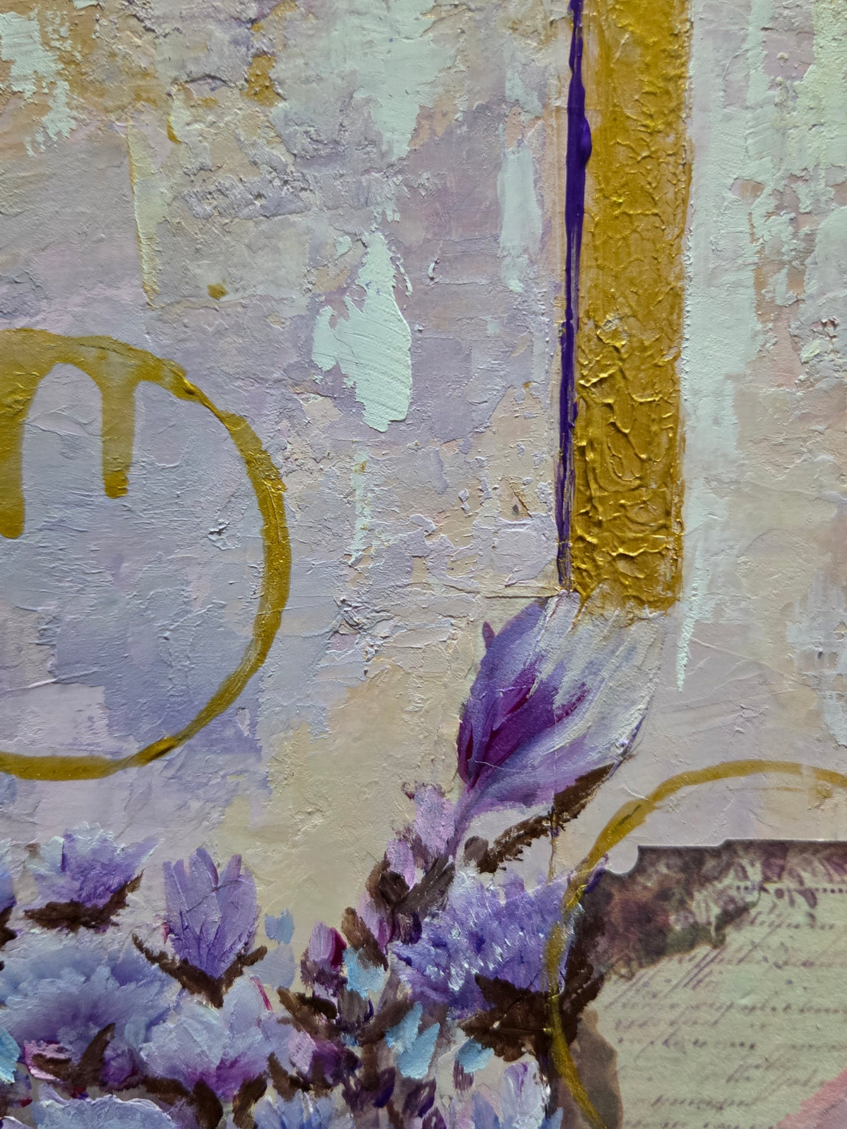 The Secret Letter in the Garden – Contemporary Mixed Media Painting by Jasmina Mendoza