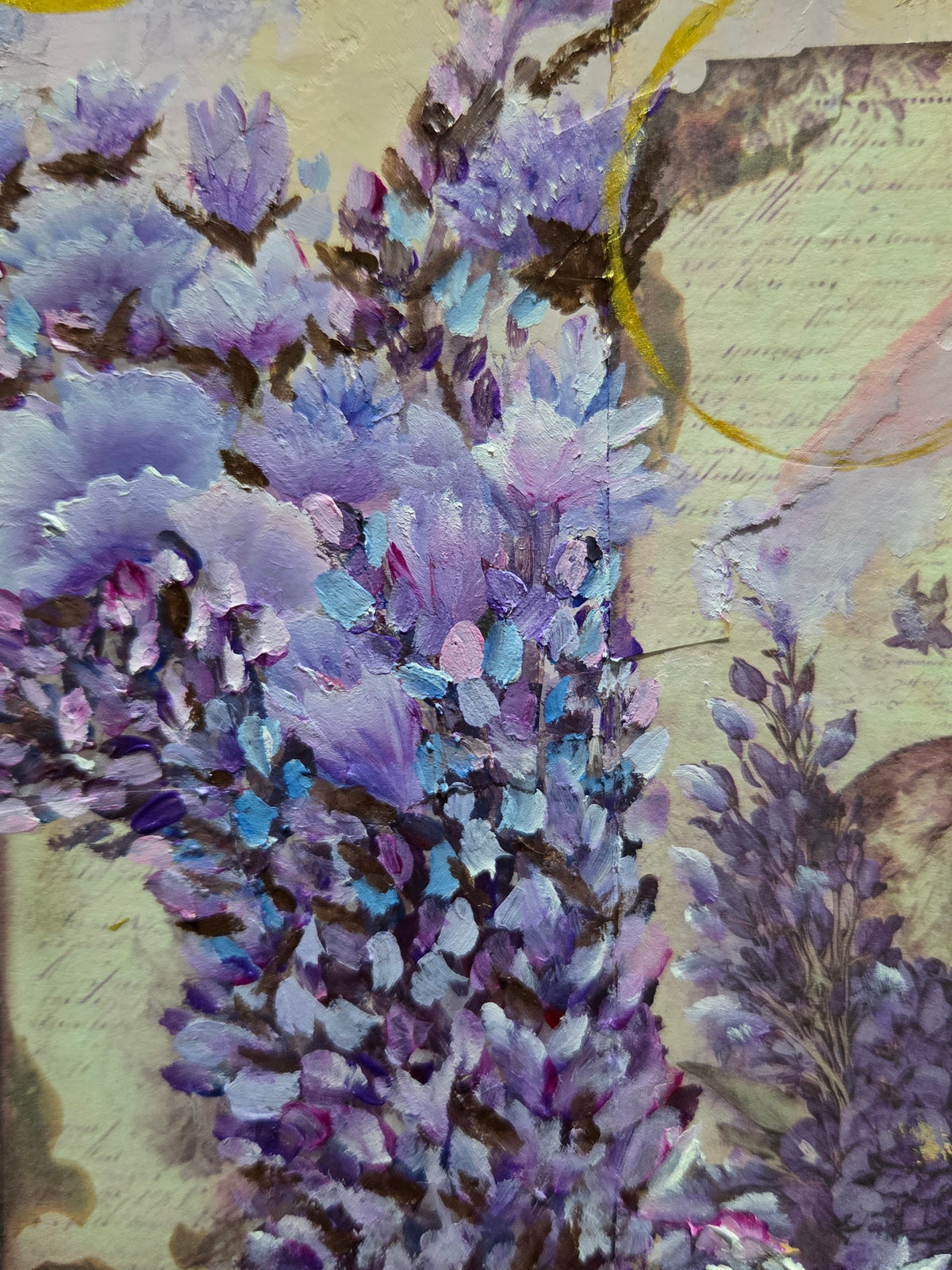The Secret Letter in the Garden – Contemporary Mixed Media Painting by Jasmina Mendoza