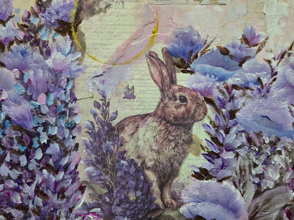 The Secret Letter in the Garden – Contemporary Mixed Media Painting by Jasmina Mendoza