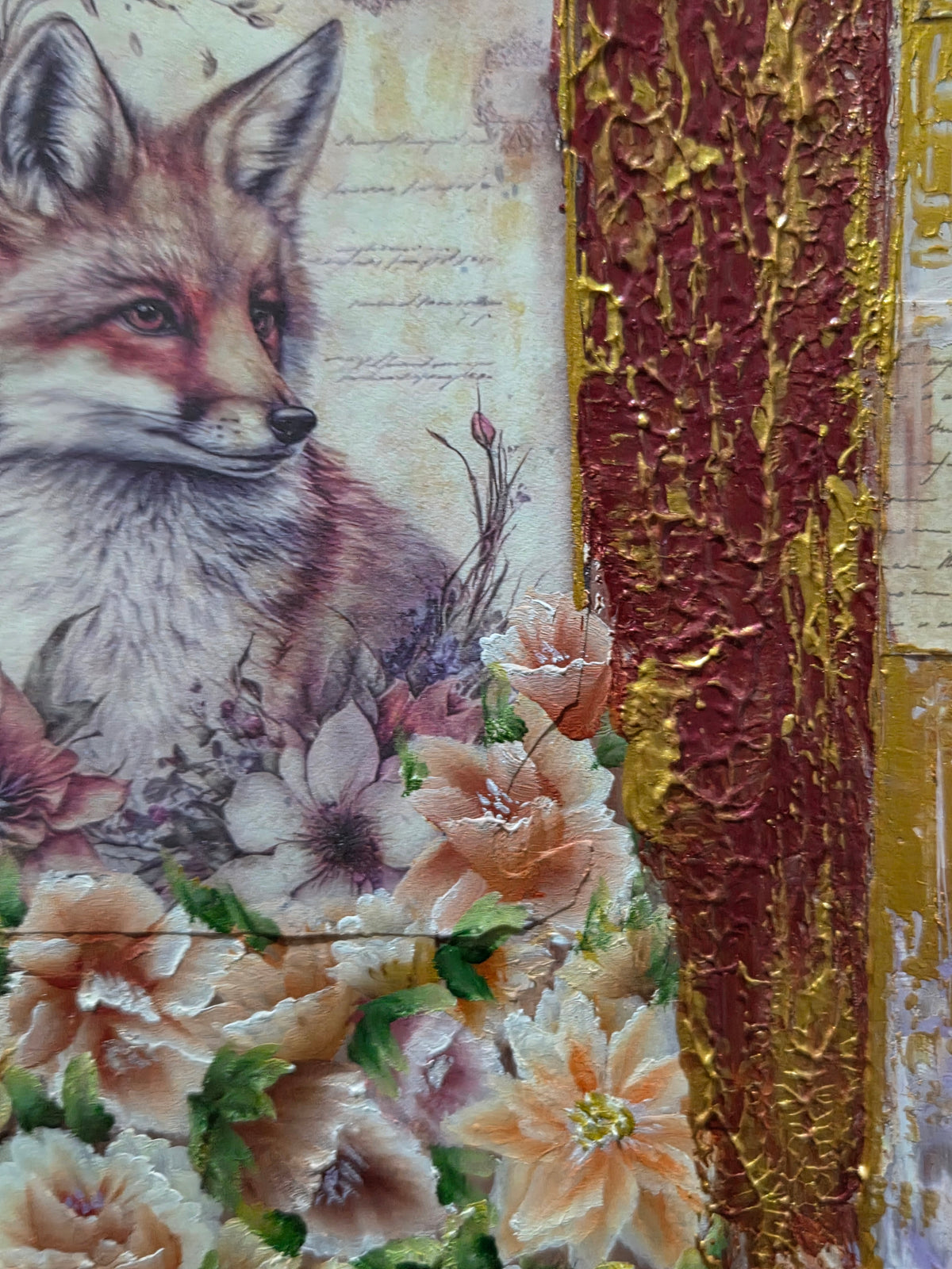 The Fox’s Memories – Contemporary Mixed Media Painting by Jasmina Mendoza