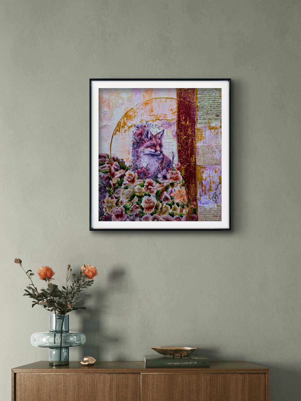 The Fox’s Memories – Contemporary Mixed Media Painting by Jasmina Mendoza
