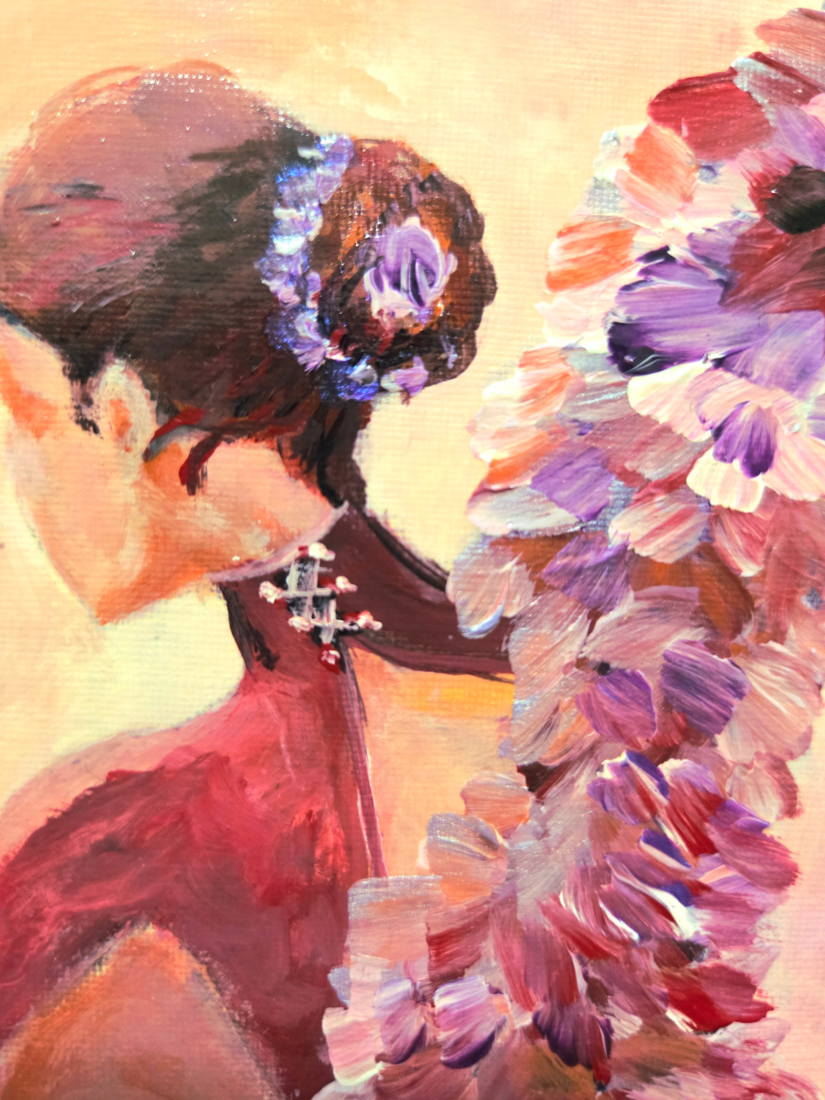 Passion original figurative abstract painting by Jasmina Mendoza