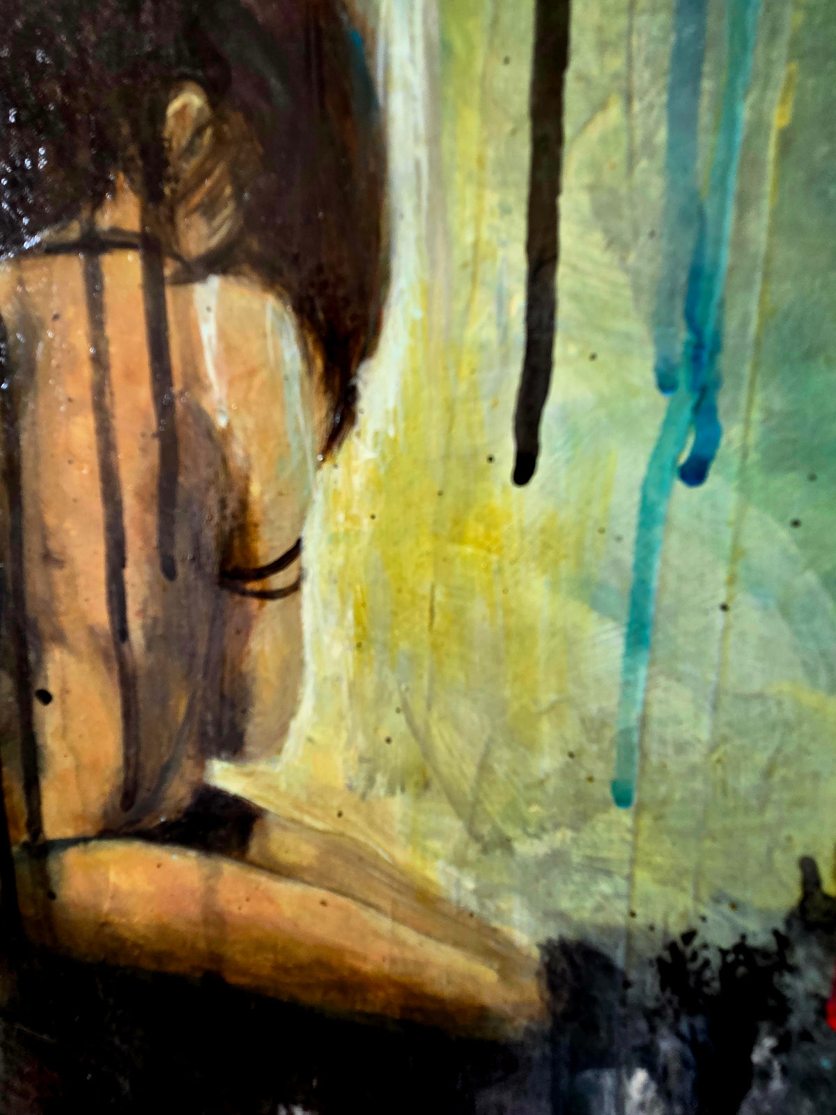 Cascade of Vulnerable Emotions — Original Acrylic Painting by Jasmina Mendoza