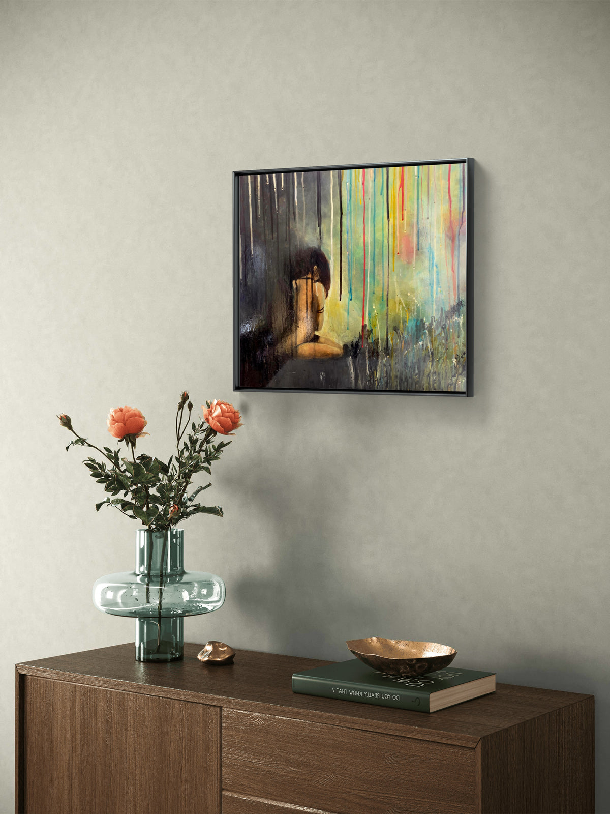 Cascade of Vulnerable Emotions — Original Acrylic Painting by Jasmina Mendoza