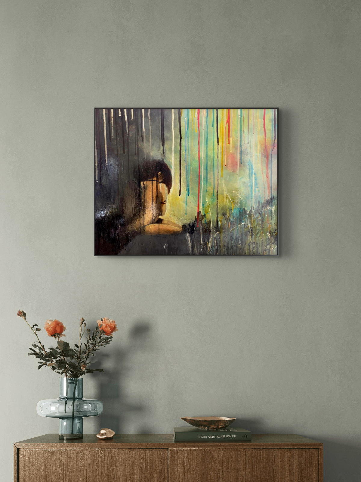 Cascade of Vulnerable Emotions — Original Acrylic Painting by Jasmina Mendoza