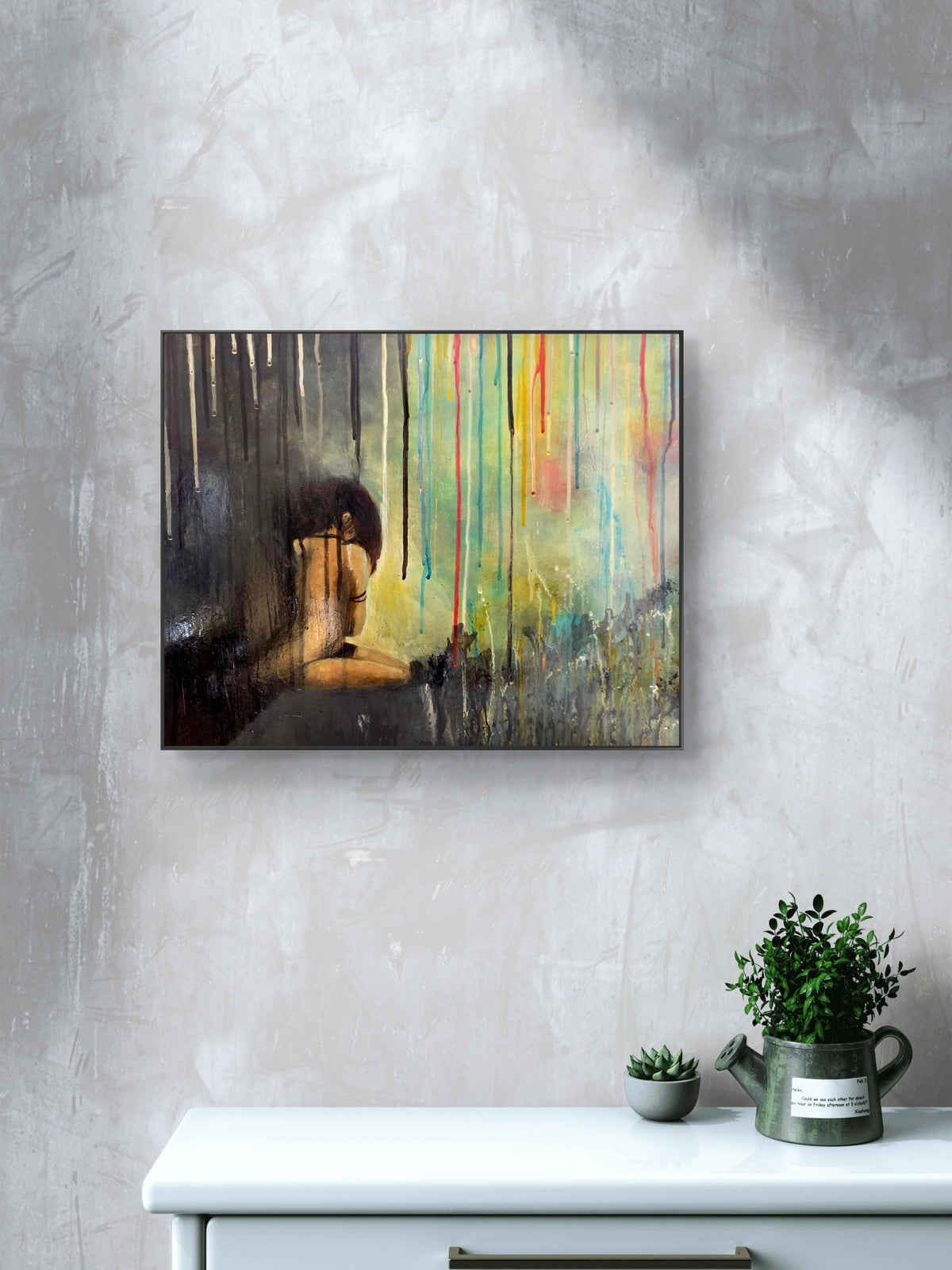 Cascade of Vulnerable Emotions — Original Acrylic Painting by Jasmina Mendoza