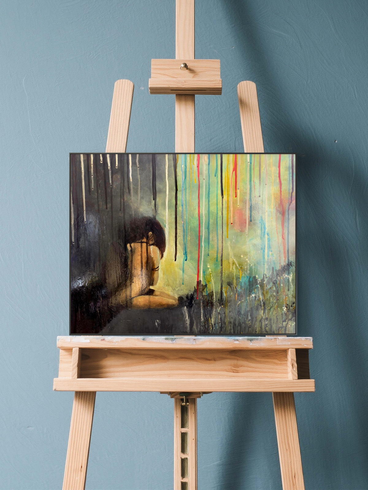 Cascade of Vulnerable Emotions — Original Acrylic Painting by Jasmina Mendoza