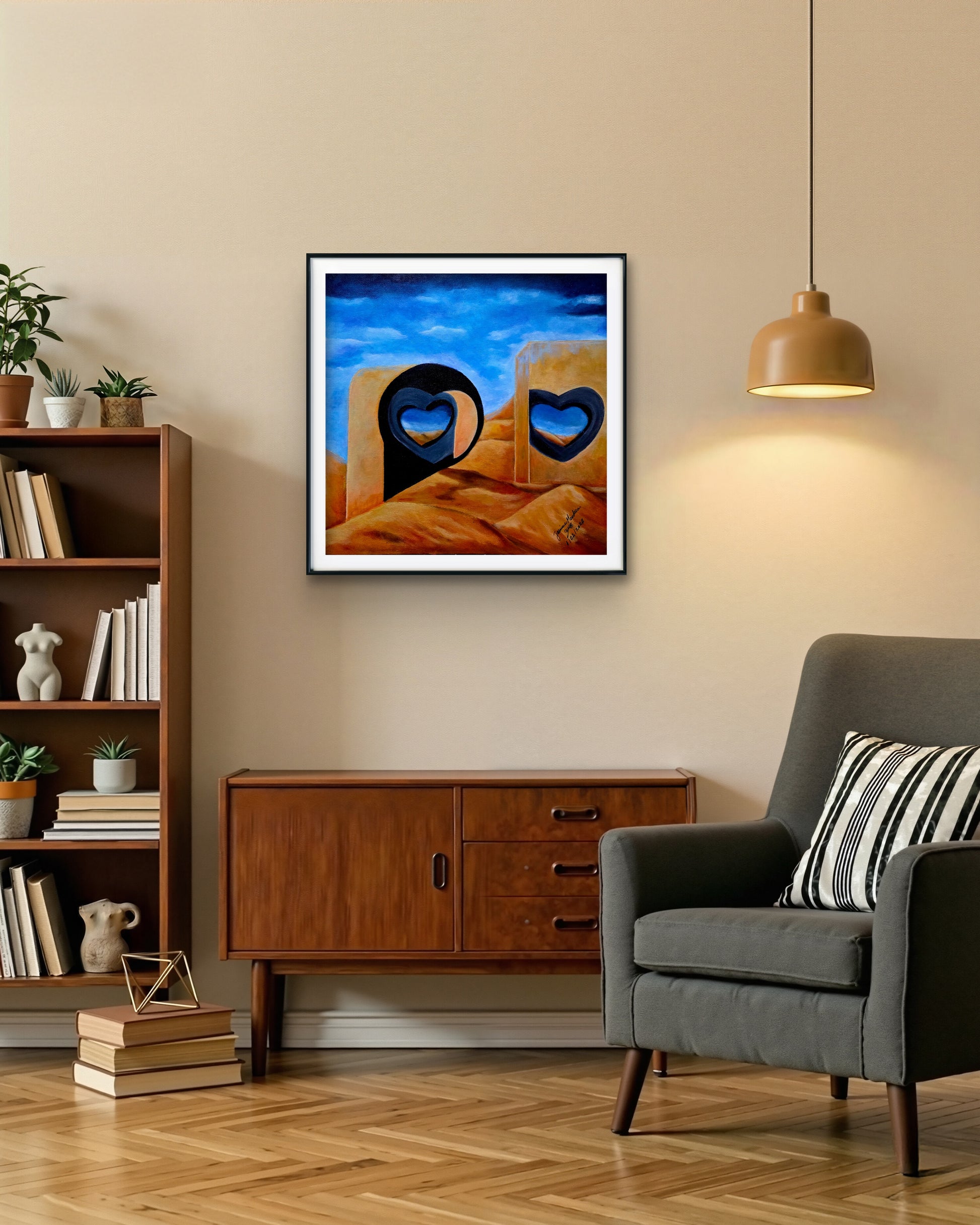 Aligned Hearts Original Painting by Jasmina Mendoza | Art is my Universe