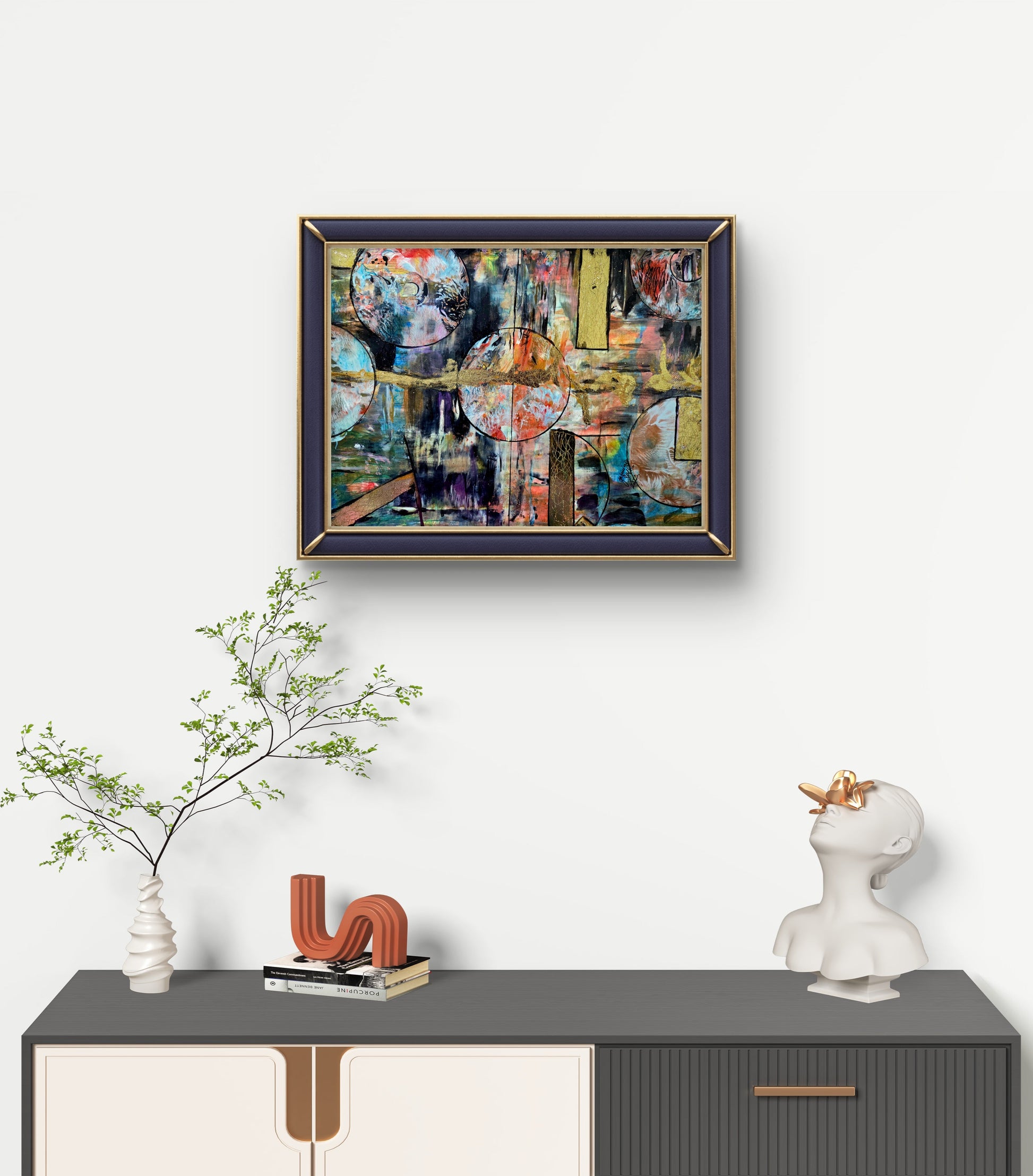 Golden Dimensions – Original Mixed Media Painting by Jasmina Mendoza - 8