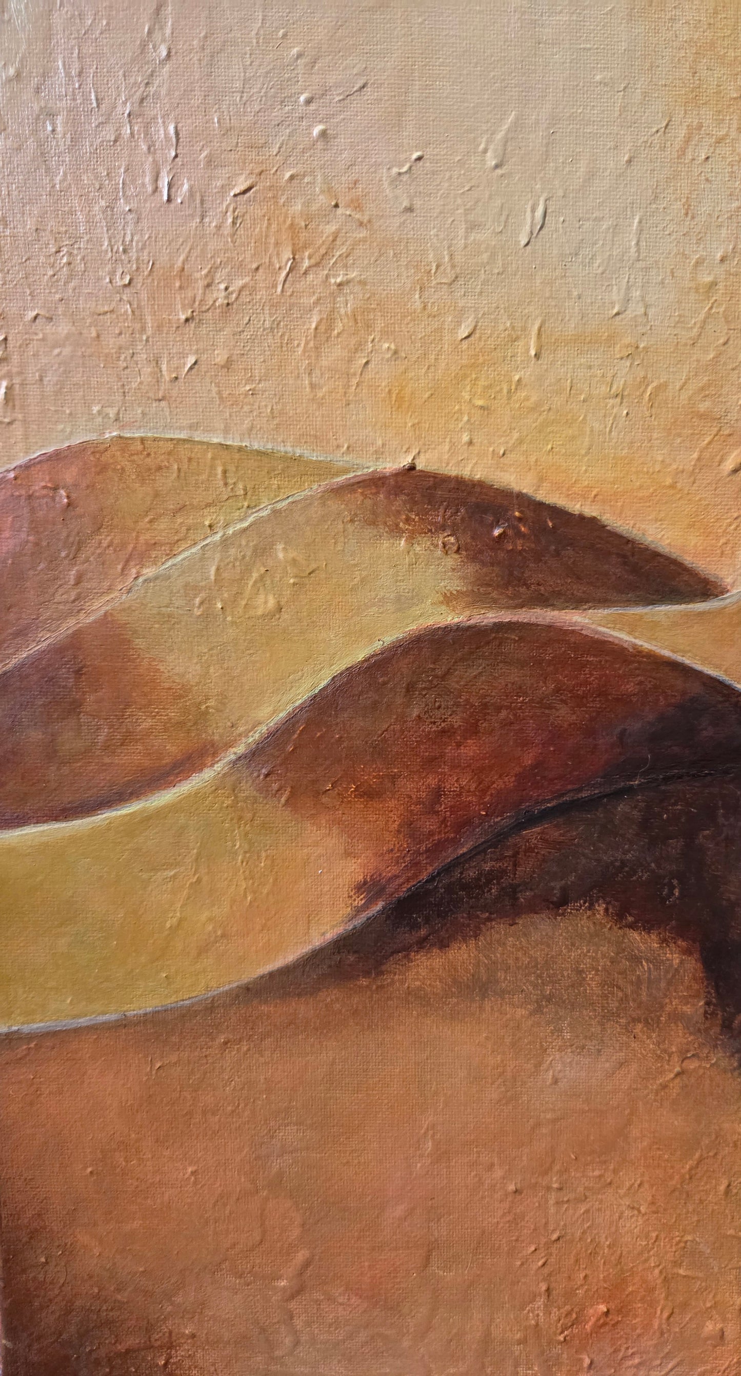 Warm Silence original abstract painting triptych by Jasmina Mendoza | Art is my Universe