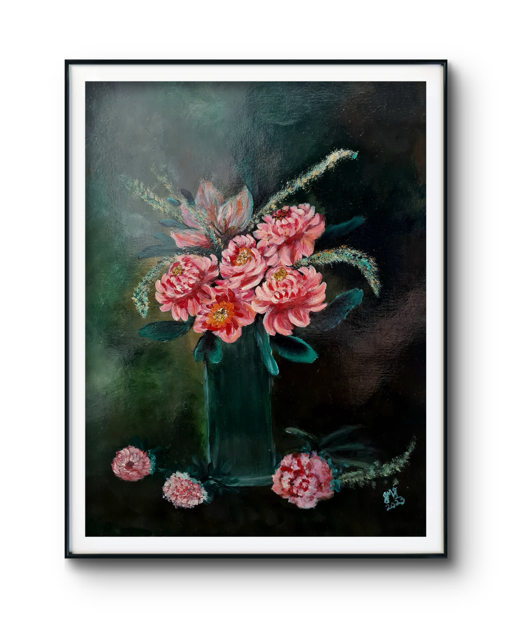 Peonies – Original Acrylic Painting by Jasmina Mendoza - 5