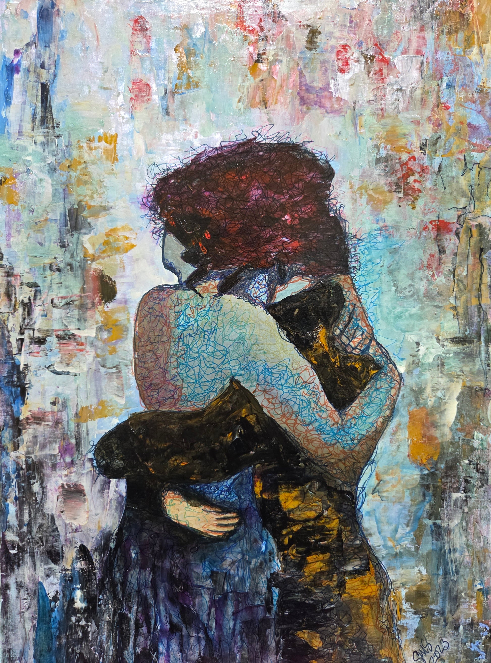 Between Two Heartbeats – Original Painting by Jasmina Mendoza - 0