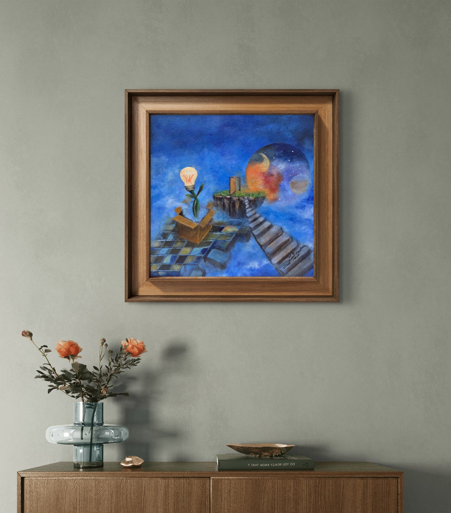 Think Outside the Box original painting by Jasmina Mendoza | Art is my Universe