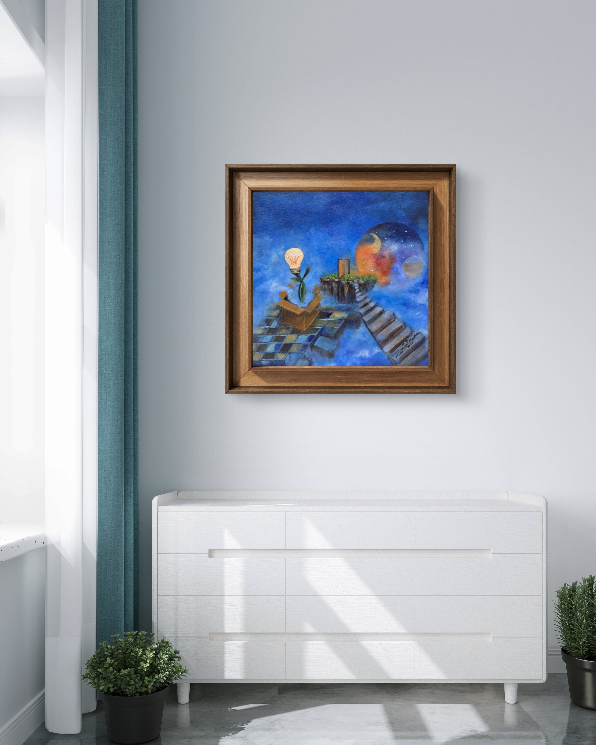 Think Outside the Box original painting by Jasmina Mendoza | Art is my Universe