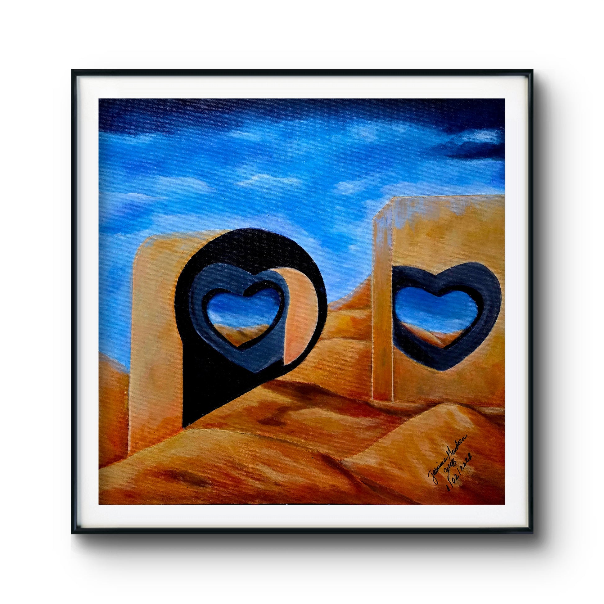 Aligned Hearts Original Painting by Jasmina Mendoza | Art is my Universe