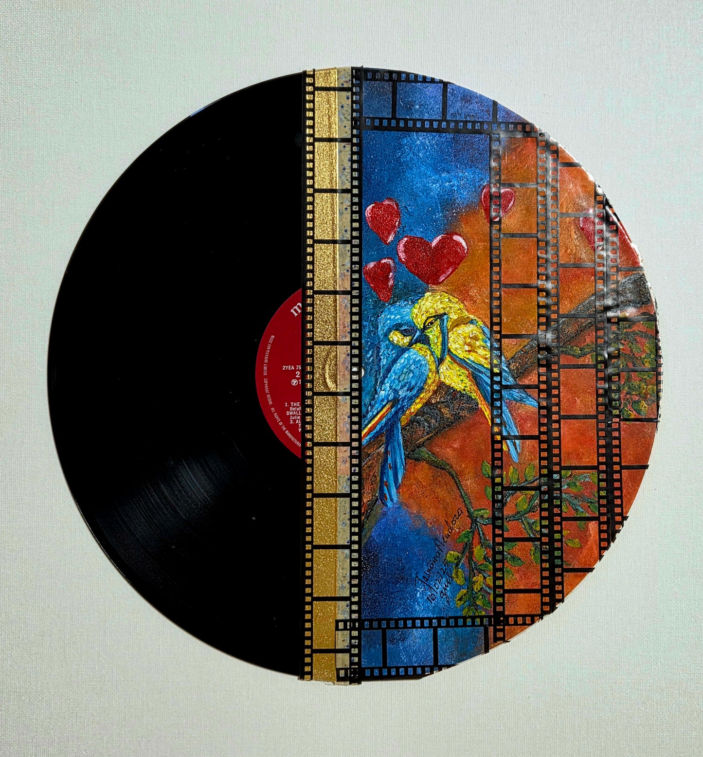 A Love Like in the Films – Original Acrylic on Vinyl Record | Art is my Universe