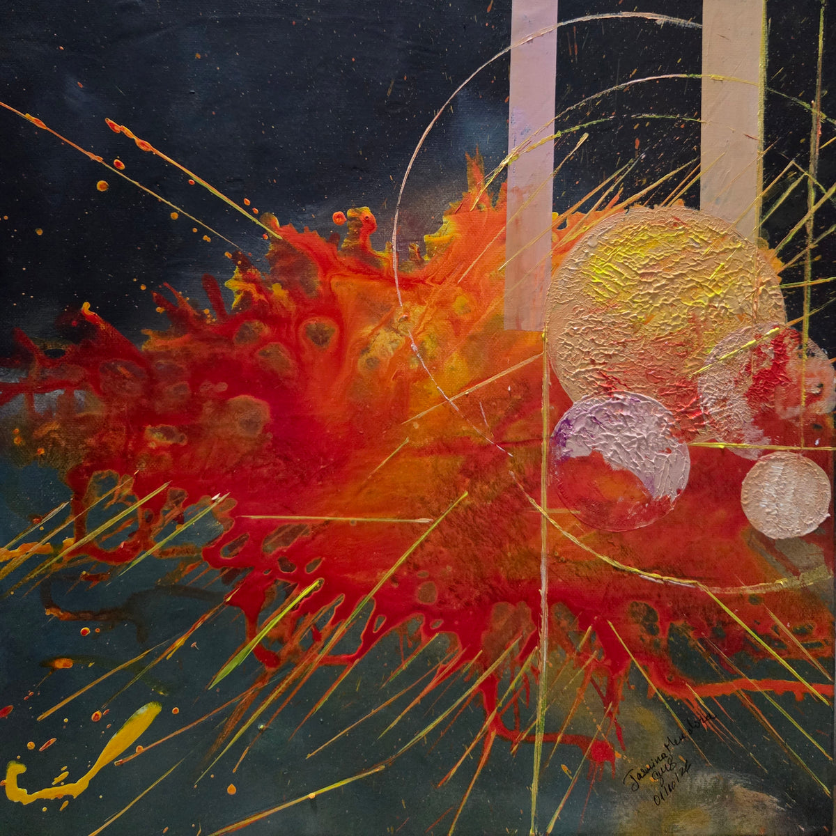 Born from Stars — Original Mixed Media Abstract Painting by Jasmina Mendoza