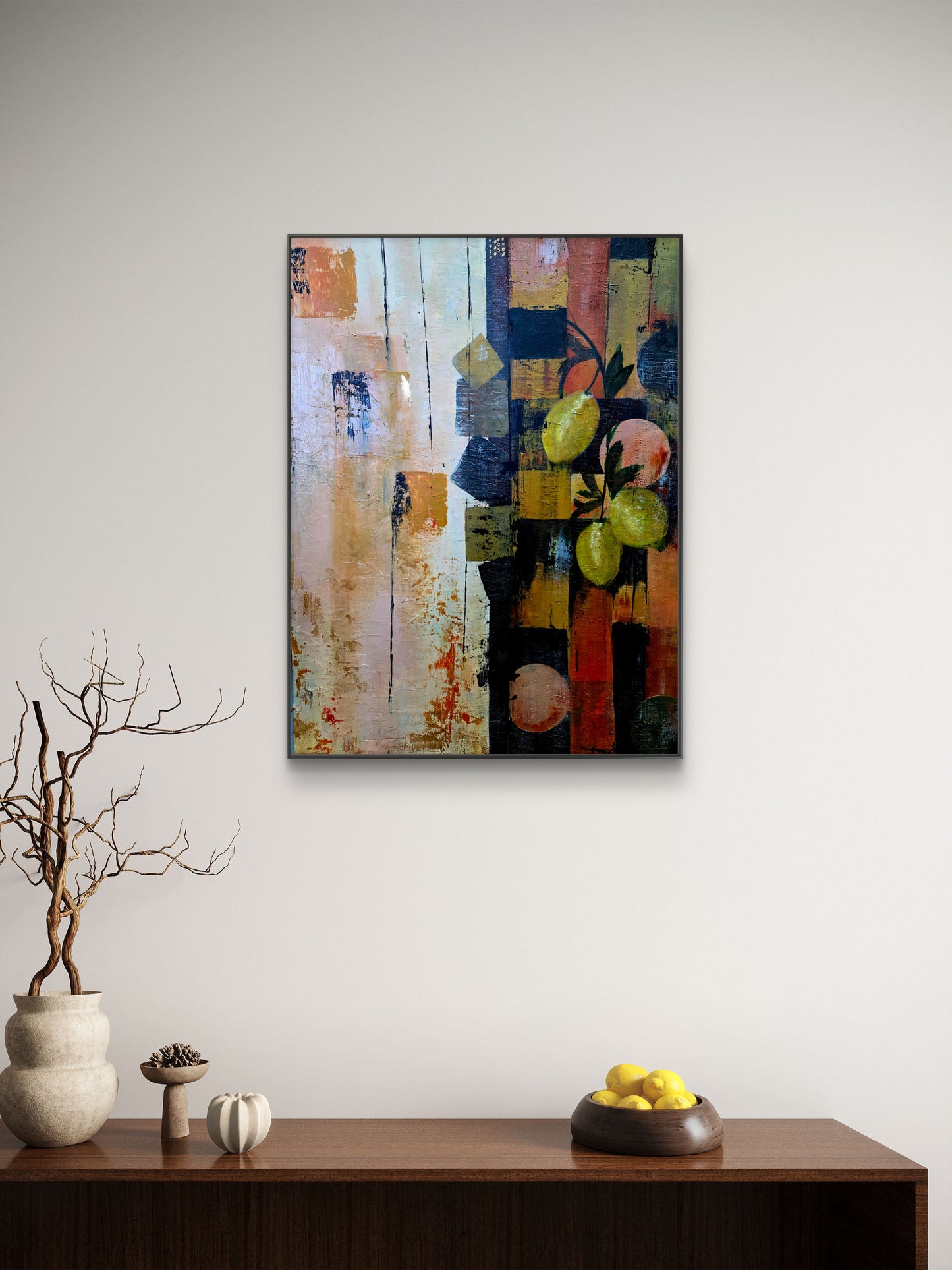 Citrus Harmony - Original Abstract Lemon Painting