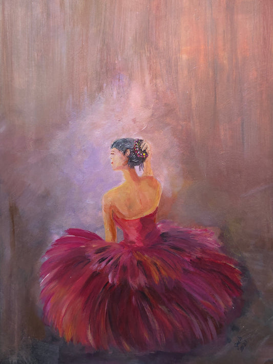 The Red Ballerine – Original Acrylic Painting by Jasmina Mendoza - 0