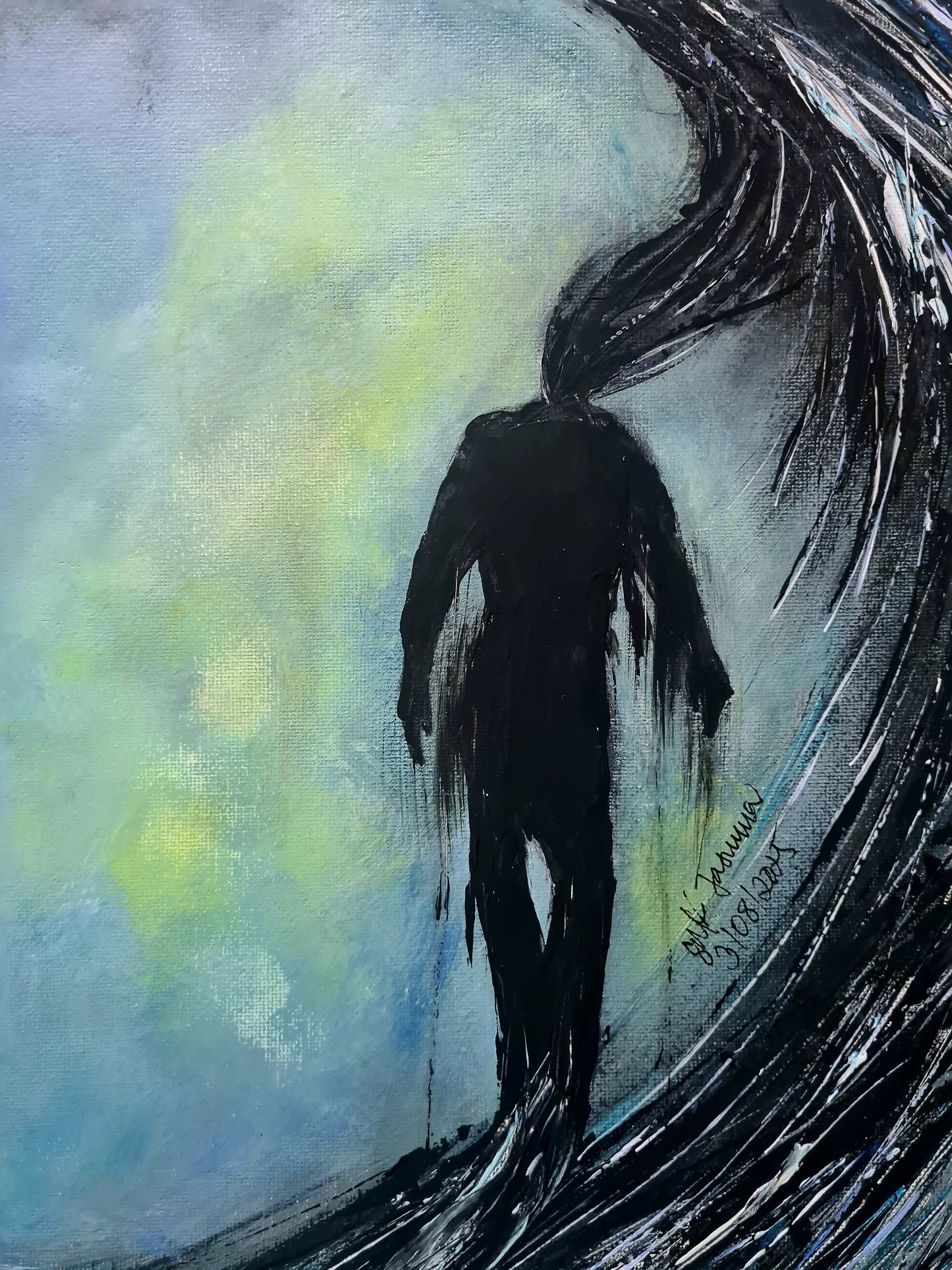 Inner Storm original abstract painting by Jasmina Mendoza - 8