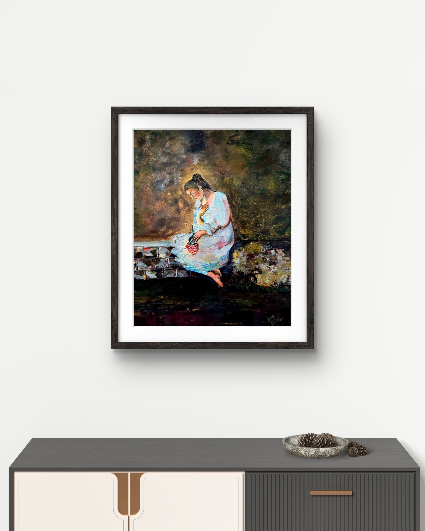 The Last Rose original figurative painting by Jasmina Mendoza - 7