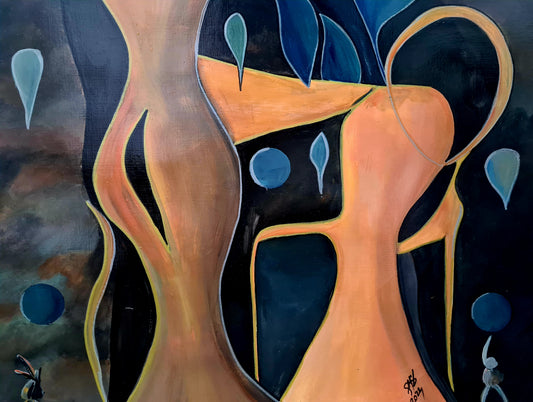 Dancing in the Rain – Original Acrylic Painting by Jasmina Mendoza