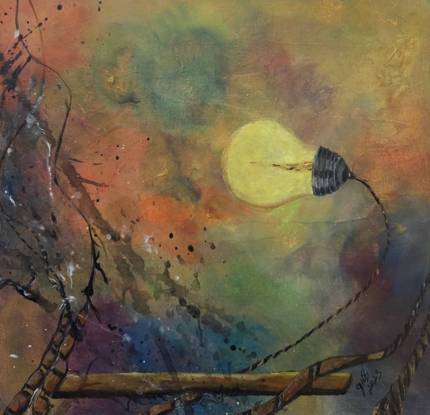 Think Without Limits original acrylic painting by Jasmina Mendoza - 0