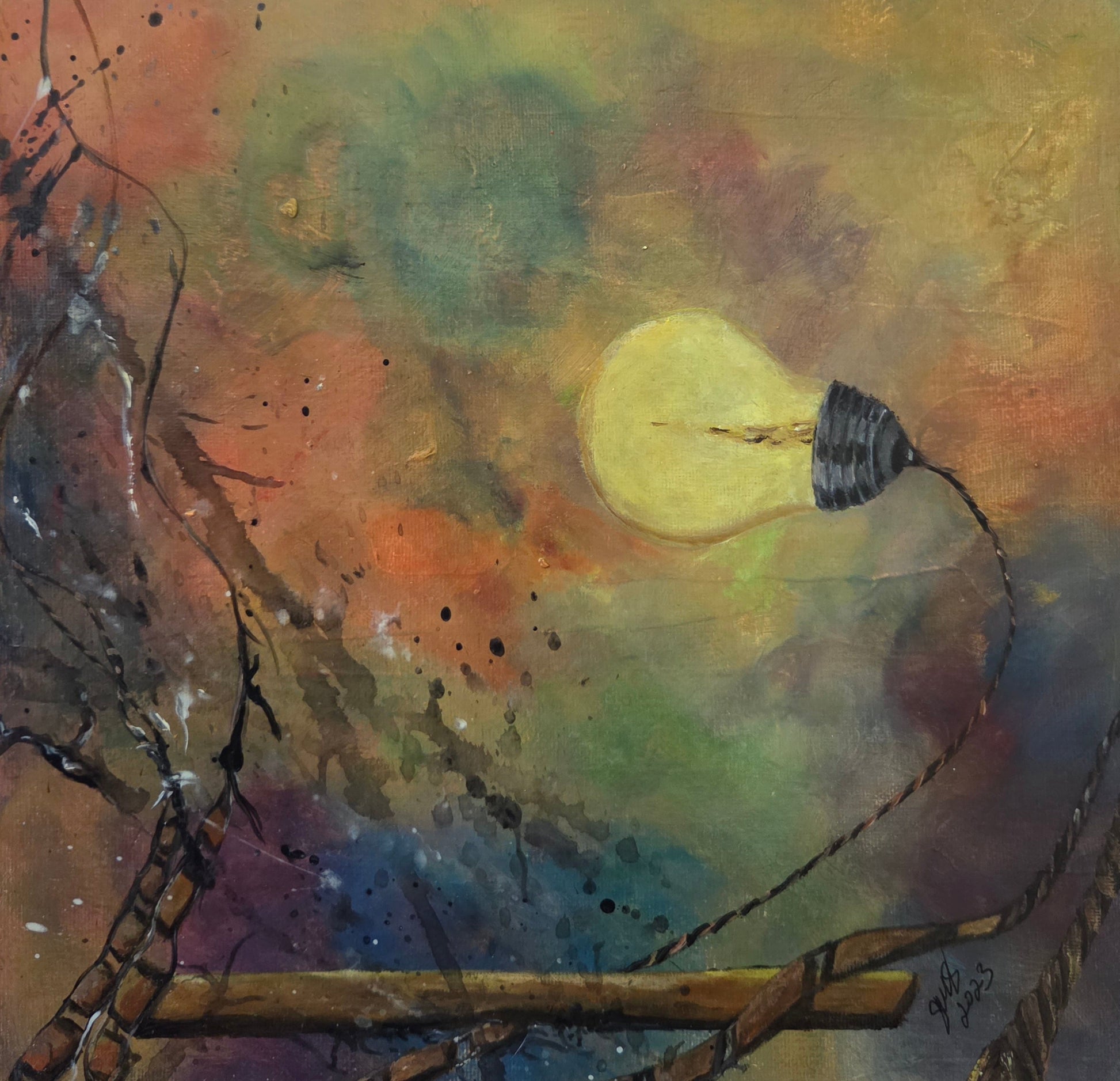 Think Without Limits original acrylic painting by Jasmina Mendoza - 0
