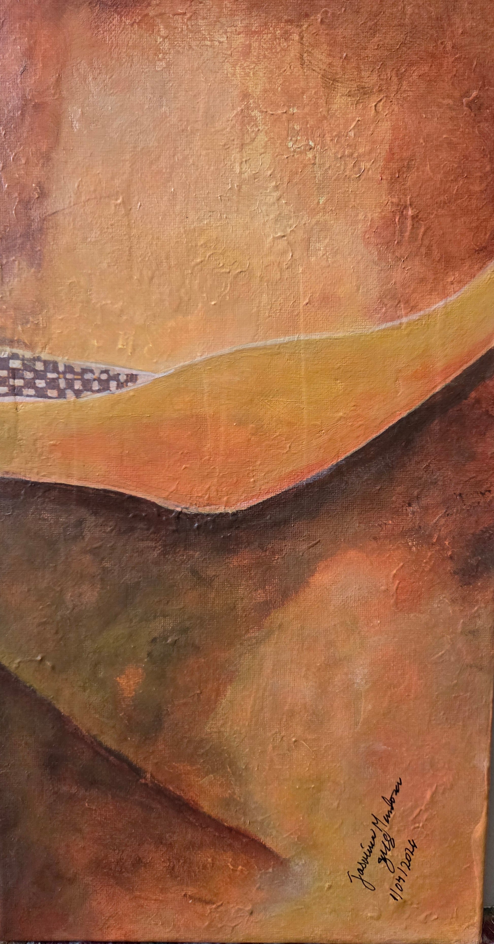 Warm Silence original abstract painting triptych by Jasmina Mendoza | Art is my Universe