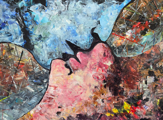 Abstract Love – Original Acrylic Painting by Jasmina Mendoza - 1
