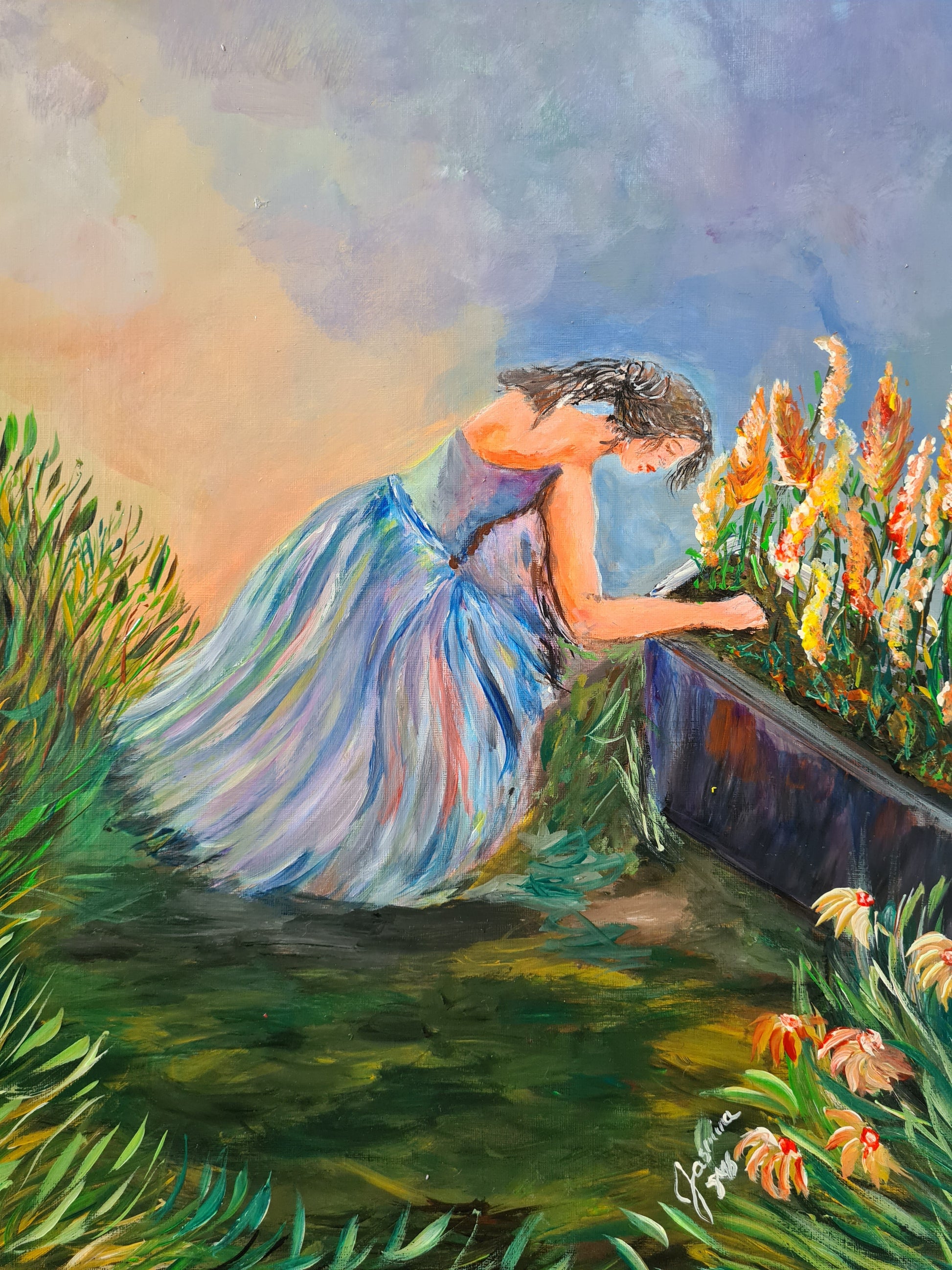 In The Garden- Original Painting.
